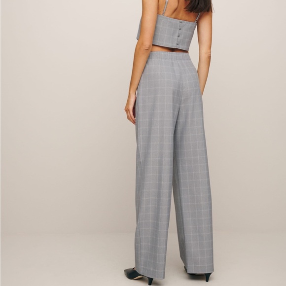 NWT Reformation Cleo two piece size 6 color grey check - Picture 4 of 9
